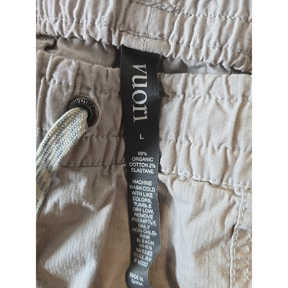 Vuori Ripstop Pants Women's Size Large Brown Elastic Waist Drawstring Raw Hem t9 - Picture 4 of 5